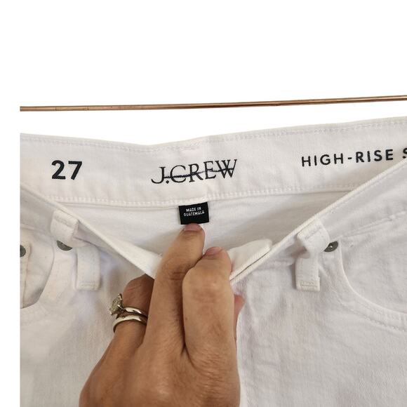 NWOT J. Crew High Waisted Raw Hemline Denim Shorts White 27 - Picture 2 of 4